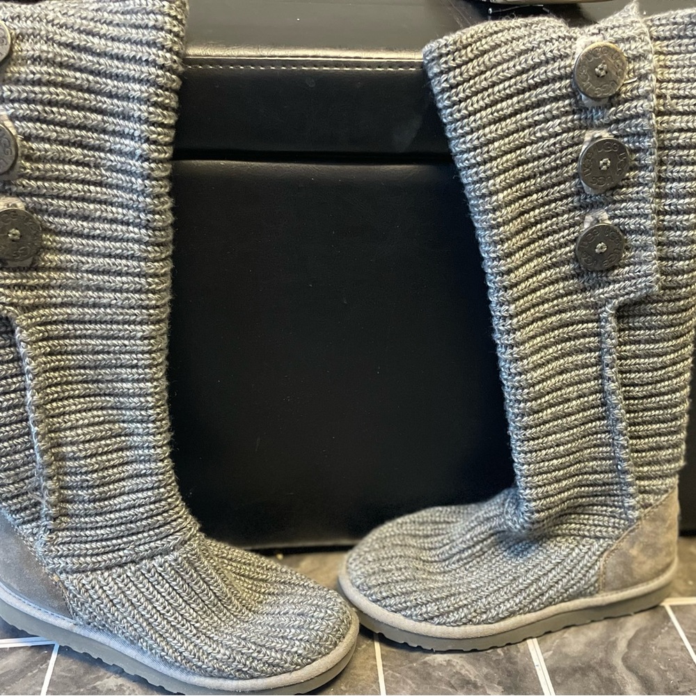 UGG Charcoal Knit Button Boots - Picture 14 of 16
